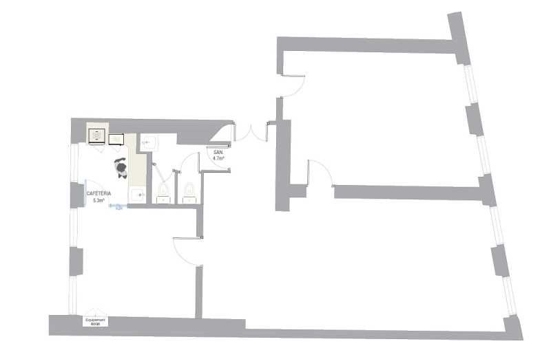 Location bureaux 105 m² non divisibles