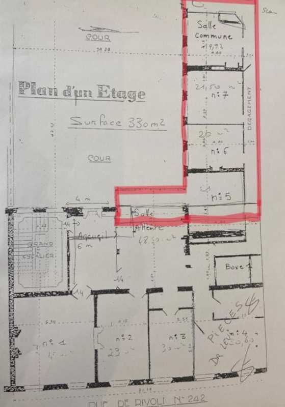 Location bureaux 127 m² non divisibles