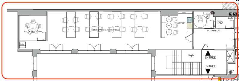 Location bureaux 100 m² non divisibles