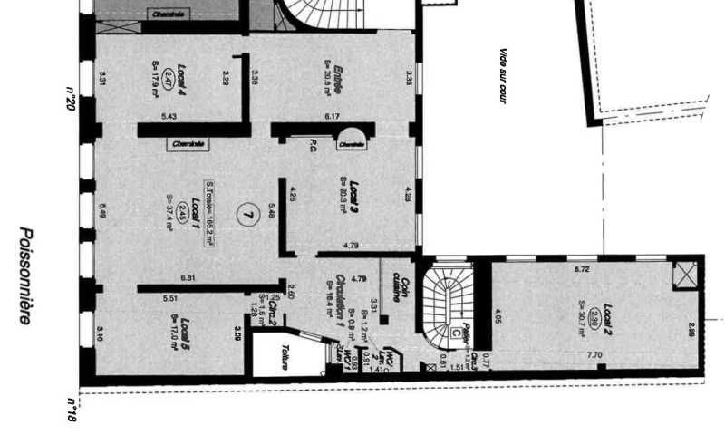 Location bureaux 165 m² non divisibles