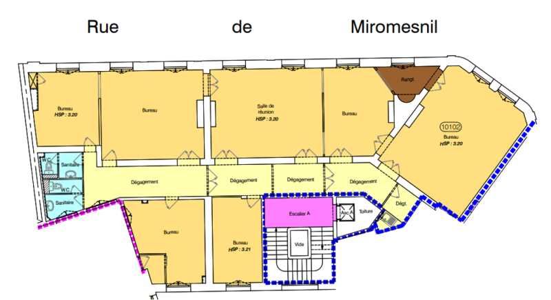 Location bureaux 243 m² non divisibles