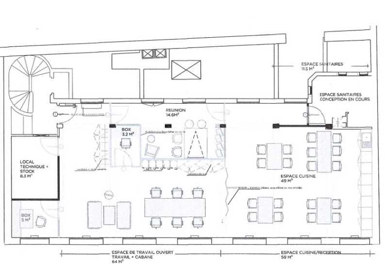 Location bureaux 132 m² non divisibles