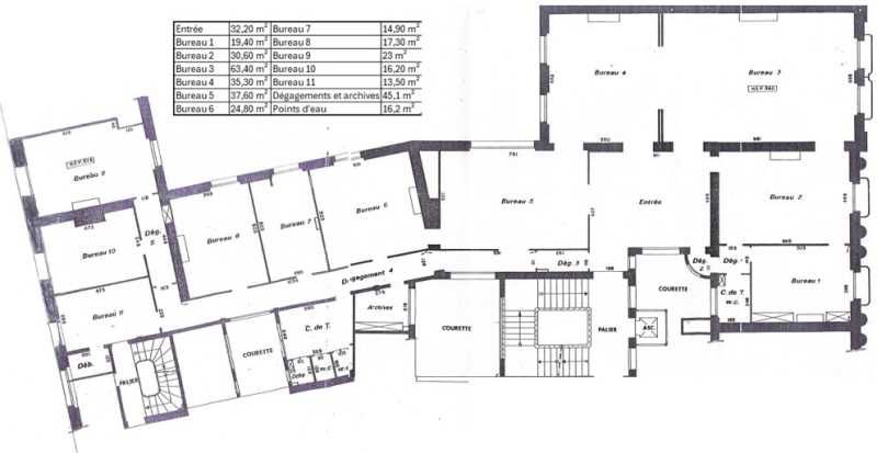 Location bureaux 389 m² non divisibles