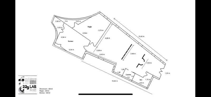 Location bureaux 130 m² non divisibles