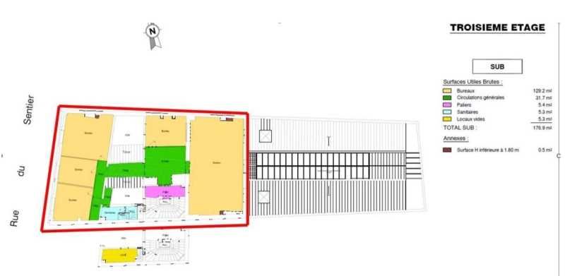 Location bureaux 360 m² divisibles à partir de 180 m²
