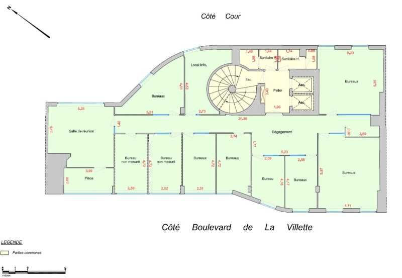 Location bureaux 253 m² non divisibles