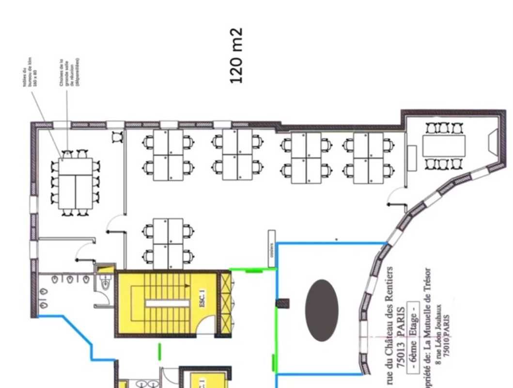Location bureaux 120 m² non divisibles