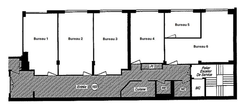 Location bureaux 141 m² non divisibles