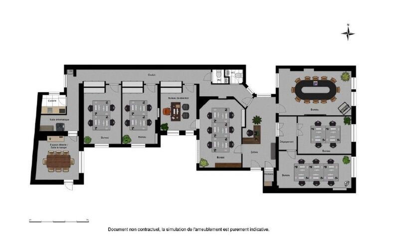 Location bureaux 217 m² non divisibles