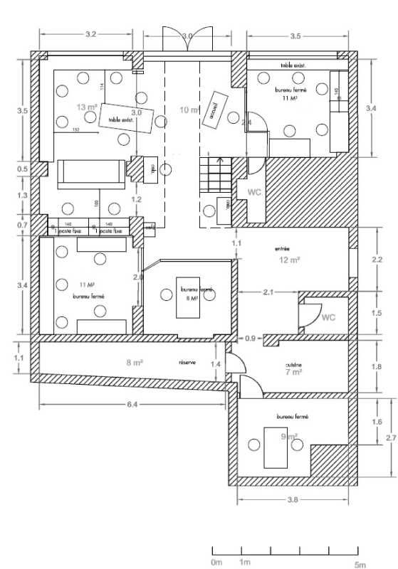 Location bureaux 187 m² non divisibles