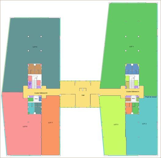 Location Bureaux récents 1929 m² divisibles à partir de 142 m²