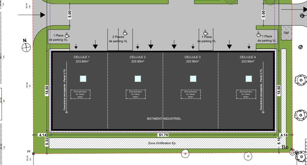 Location local 892.00 m² à BRETTEVILLE SUR ODON