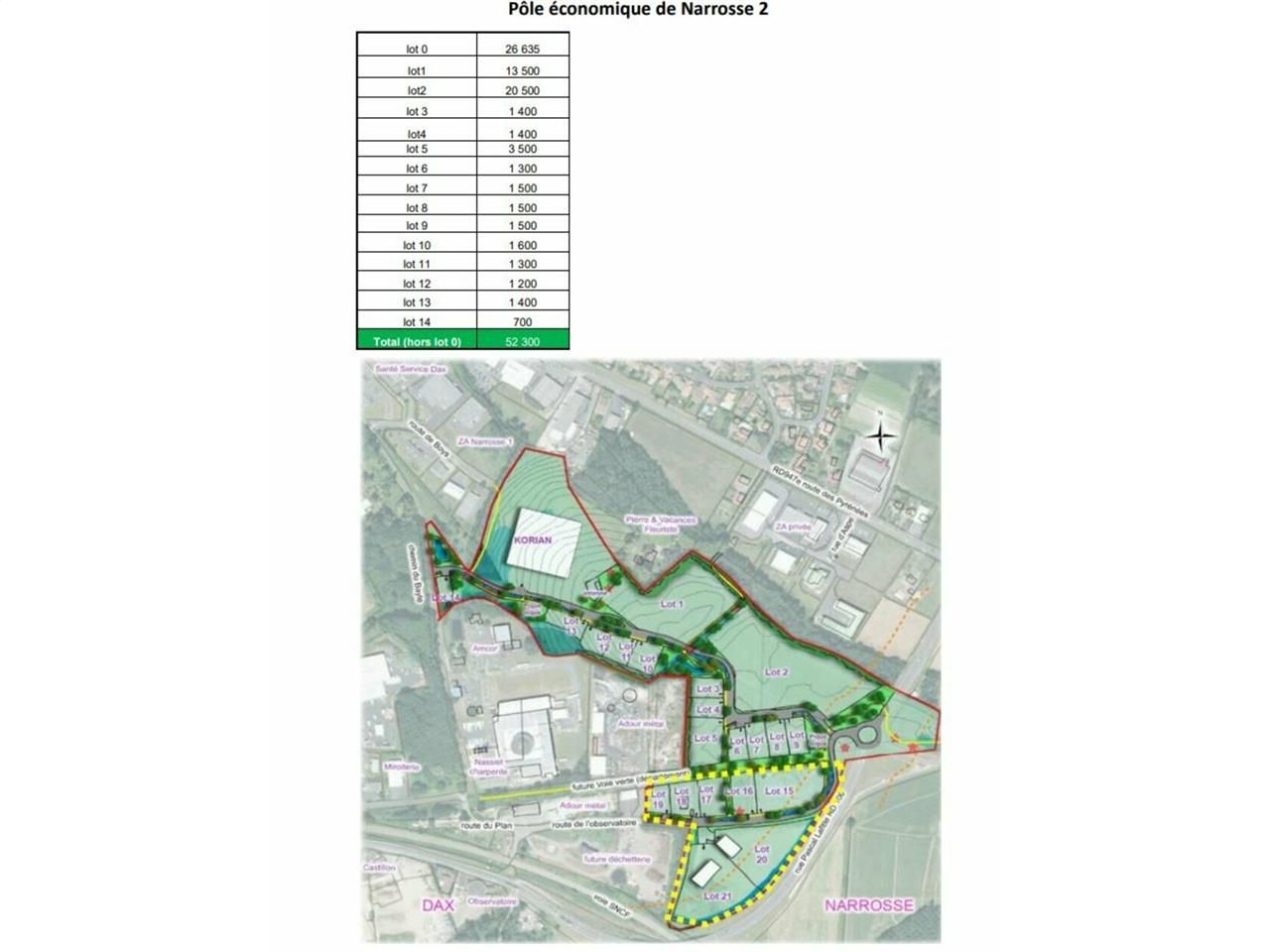 Vente terrain 52300 m² divisibles à partir de 700 m²