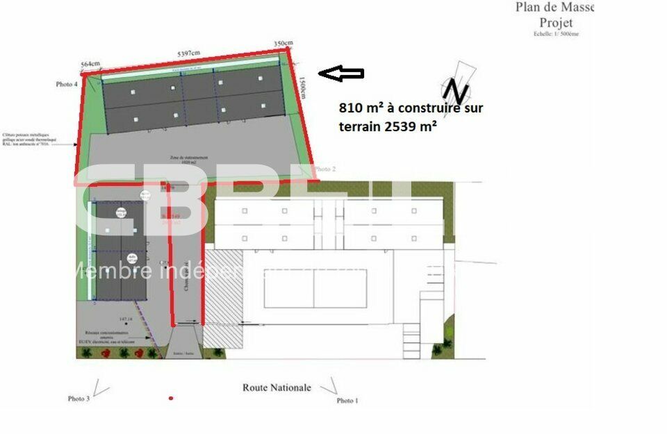 Location local d''activites 810 m² divisibles à partir de 270 m²