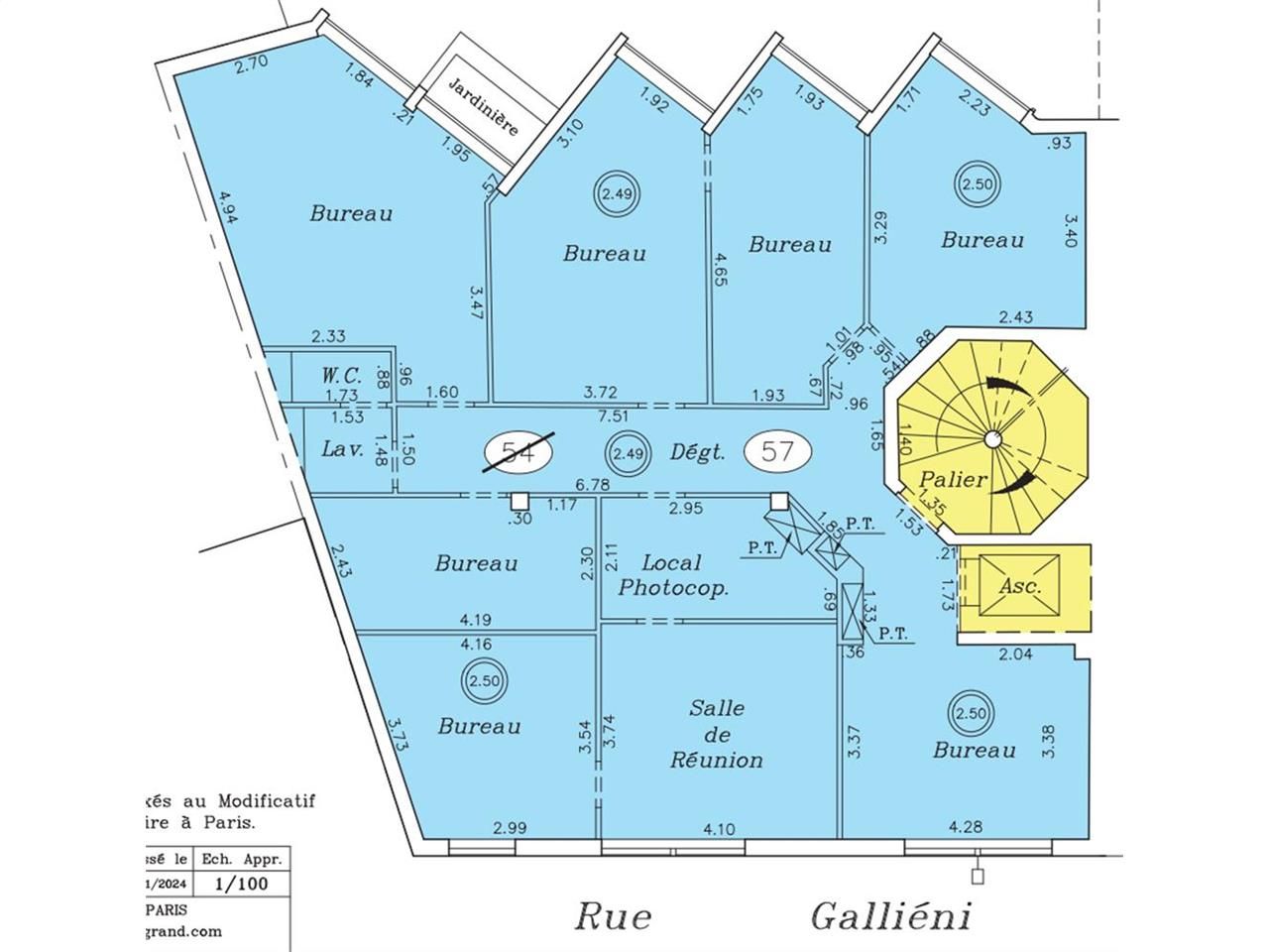 Vente Bureaux 166 m² non divisibles