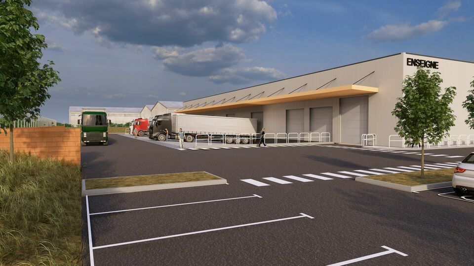 Plateforme du dernier km de 9 632 m² sur une parcelle de 18 491 m²