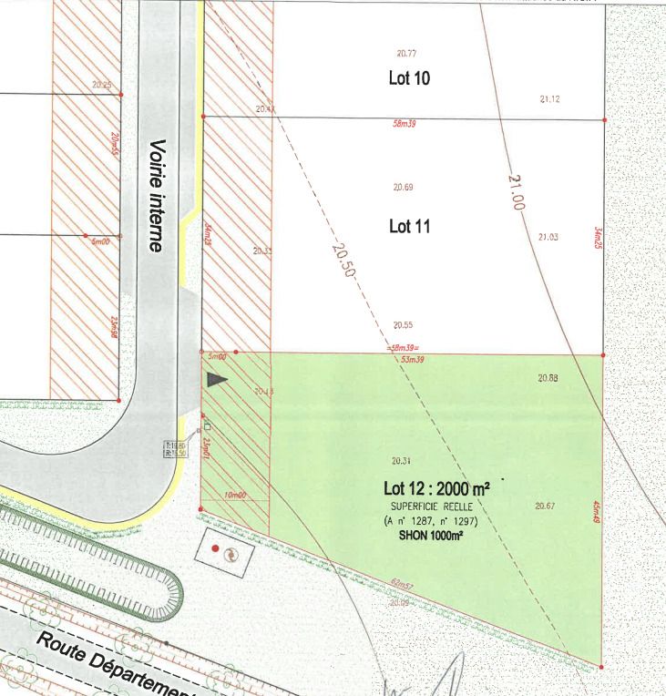 Vente terrain 2000 m² non divisibles