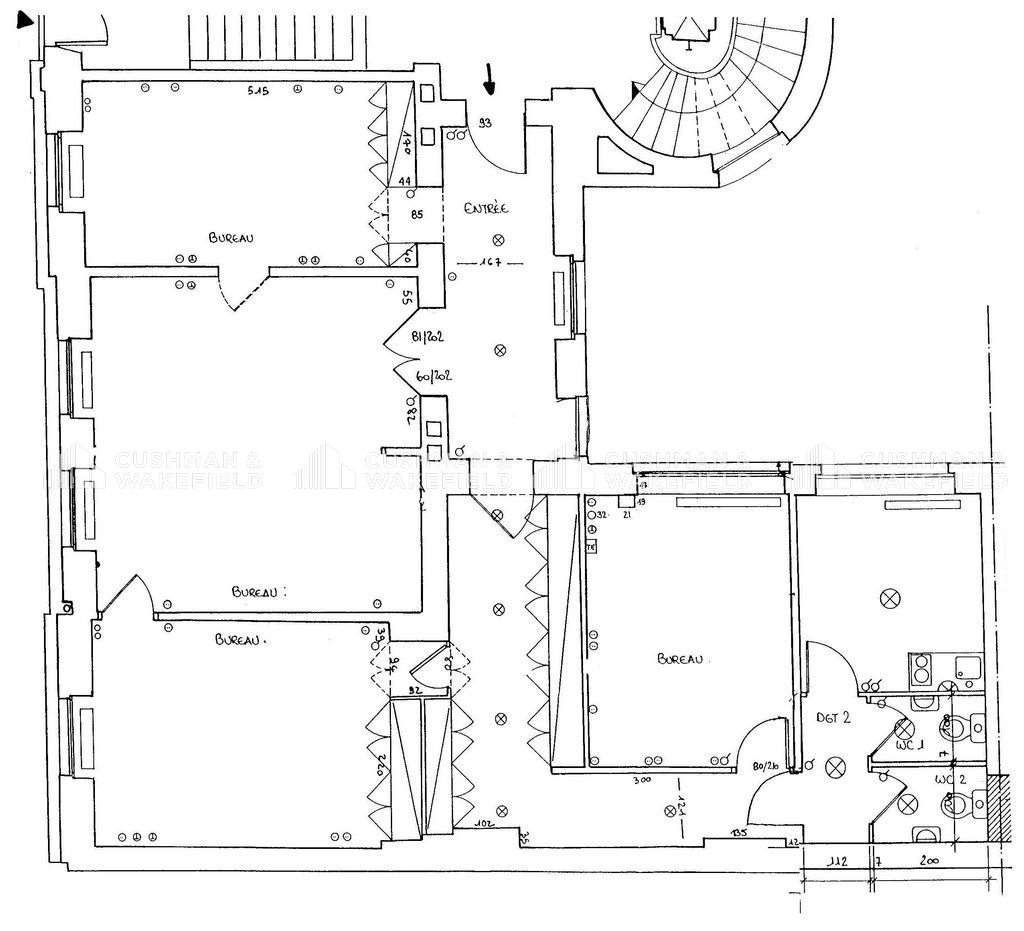 Location bureaux 117 m² non divisibles