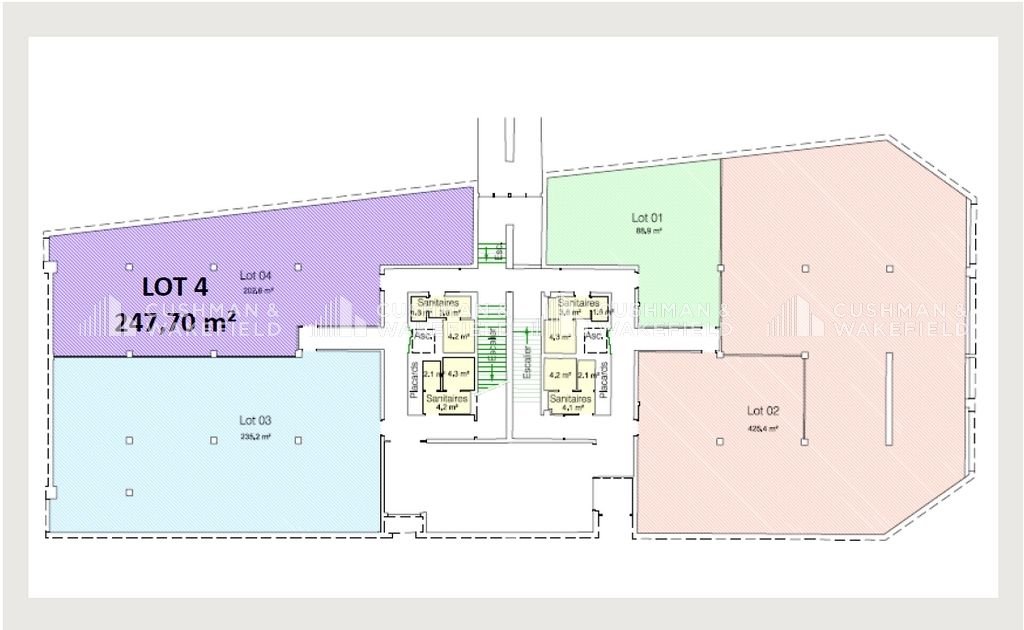 Location bureaux 567 m² divisibles à partir de 248 m²