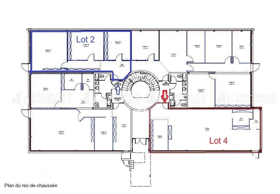 Vente bureaux 619 m² divisibles à partir de 91 m²