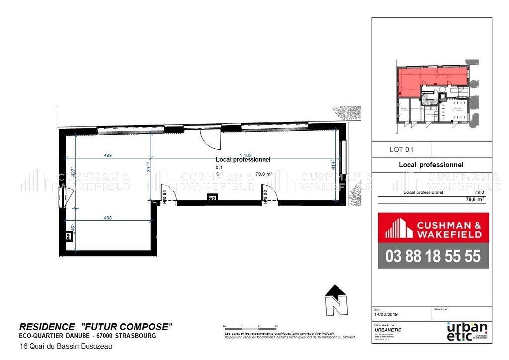 Vente bureaux 74 m² non divisibles