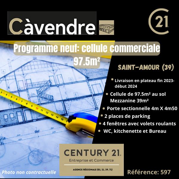 Vente local 97.50 m² à SAINT AMOUR