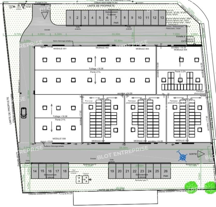 Vente entrepôts 265 m² non divisibles