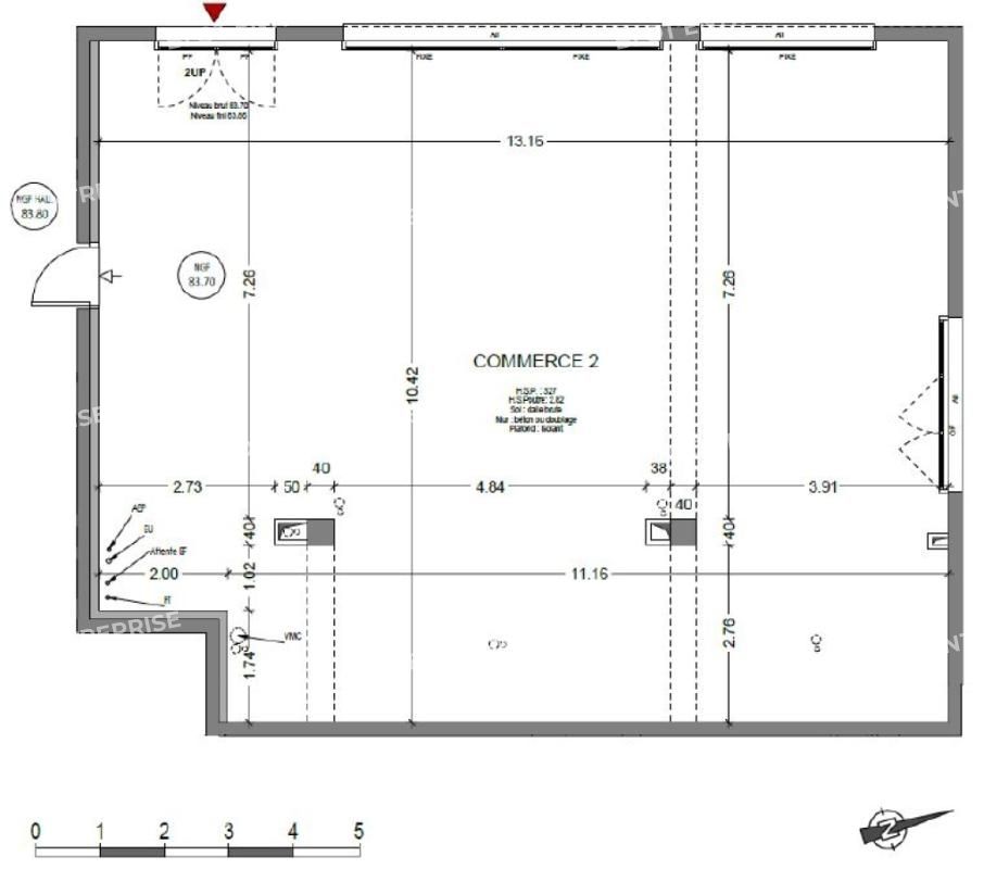 Vente bureaux 130 m² non divisibles