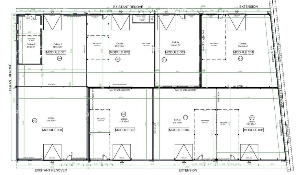 Vente entrepôts 265 m² non divisibles