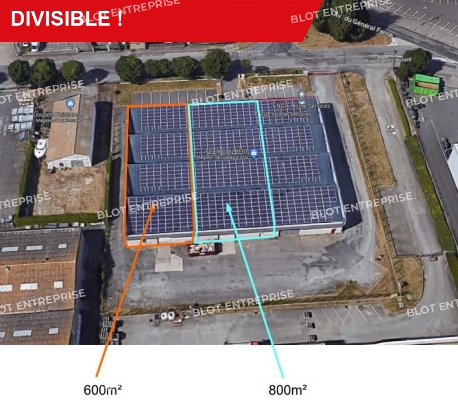 Location entrepôts 1400 m² non divisibles