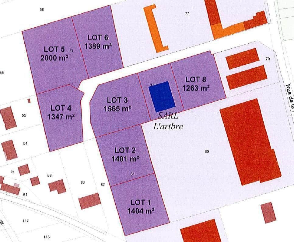 Vente terrain 1565 m² divisibles à partir de 1347 m²