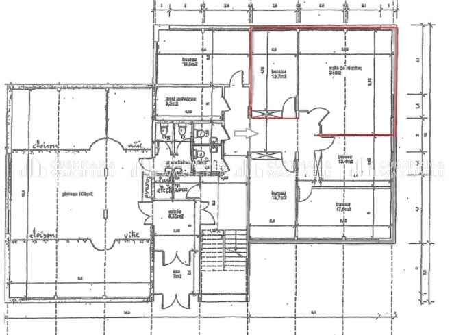 Location bureaux 60 m² non divisibles