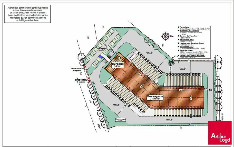 Location local d''activites 4215 m² non divisibles
