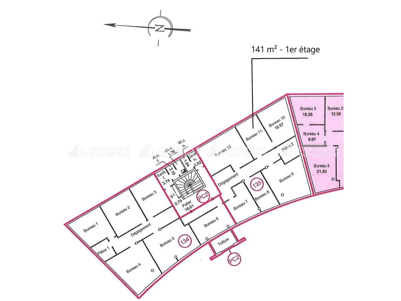 Vente bureaux 141 m² non divisibles