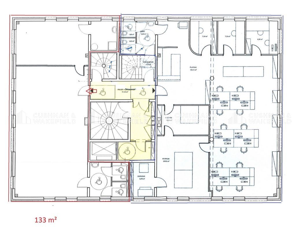 Location bureaux 277 m² divisibles à partir de 60 m²