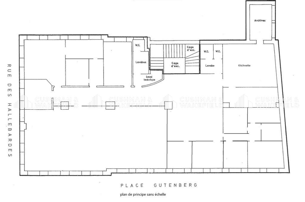 Location bureaux 378 m² non divisibles
