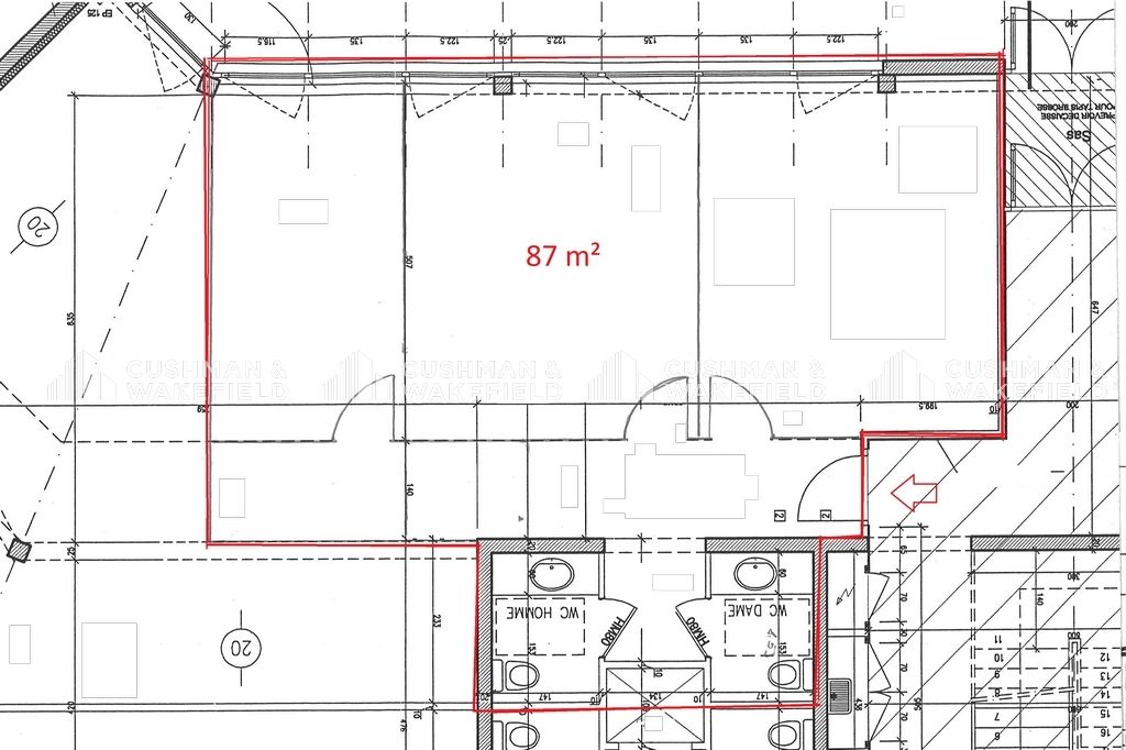 Location bureaux 87 m² non divisibles