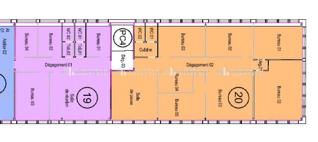 Location bureaux 281 m² divisibles à partir de 97 m²