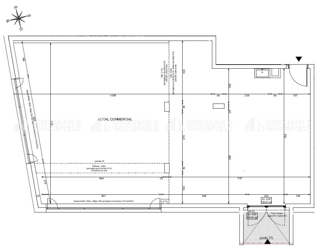 Vente locaux commerciaux 117 m² non divisibles