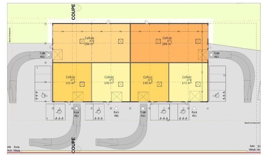 Location entrepôts 424 m² divisibles à partir de 212 m²