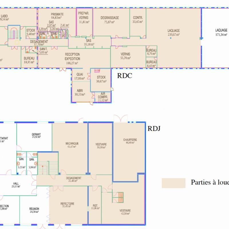 Location entrepôts 980 m² non divisibles