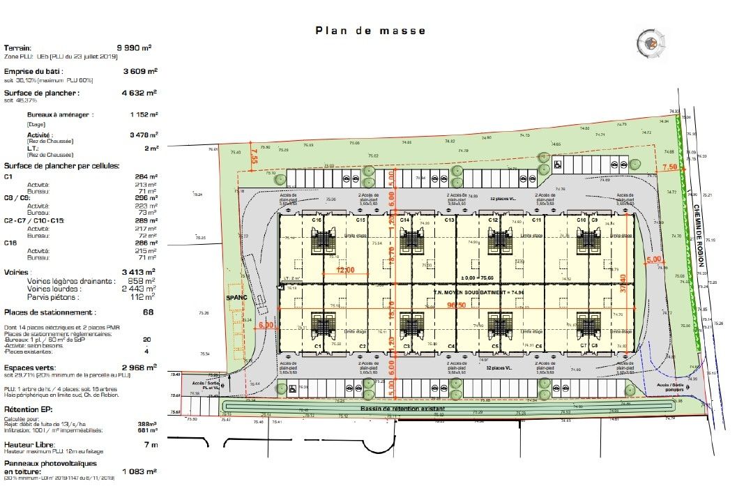 Vente entrepôts 3500 m² divisibles à partir de 300 m²