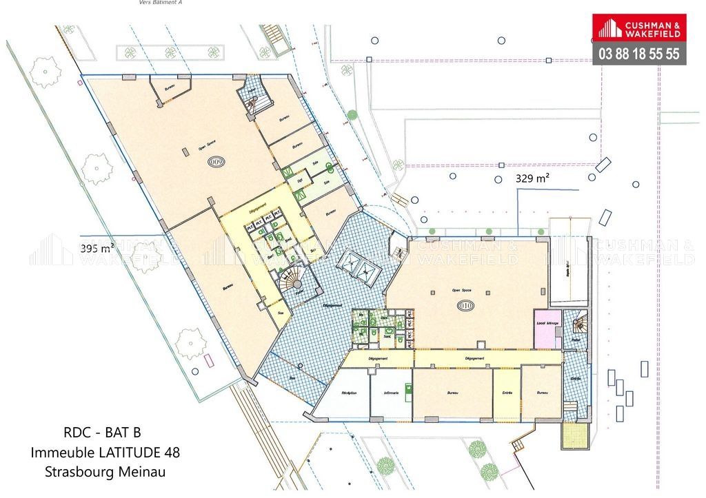 Location bureaux 1504 m² divisibles à partir de 329 m²