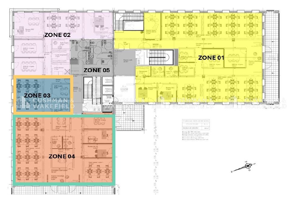 Location bureaux 390 m² divisibles à partir de 91 m²