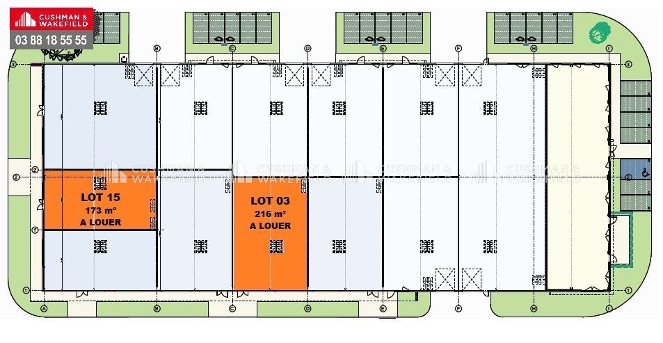 Location locaux commerciaux 216 m² non divisibles