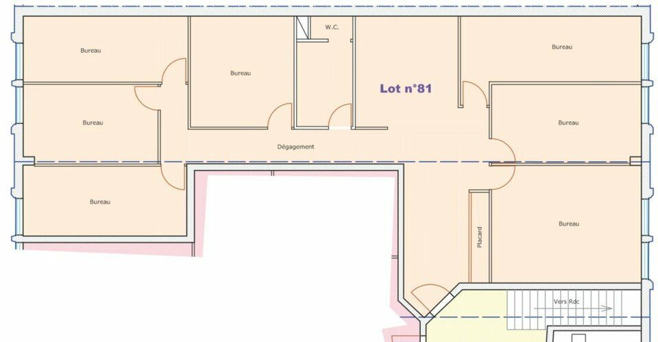 Location bureaux 170 m² non divisibles