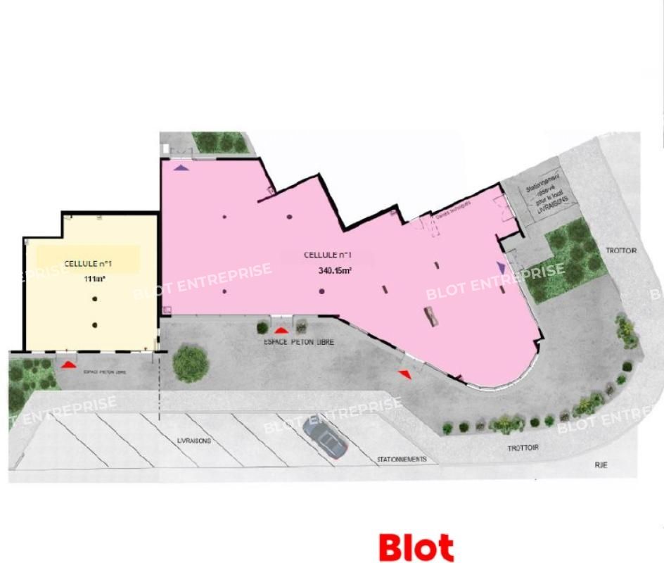 Vente local commercial 340 m² non divisibles