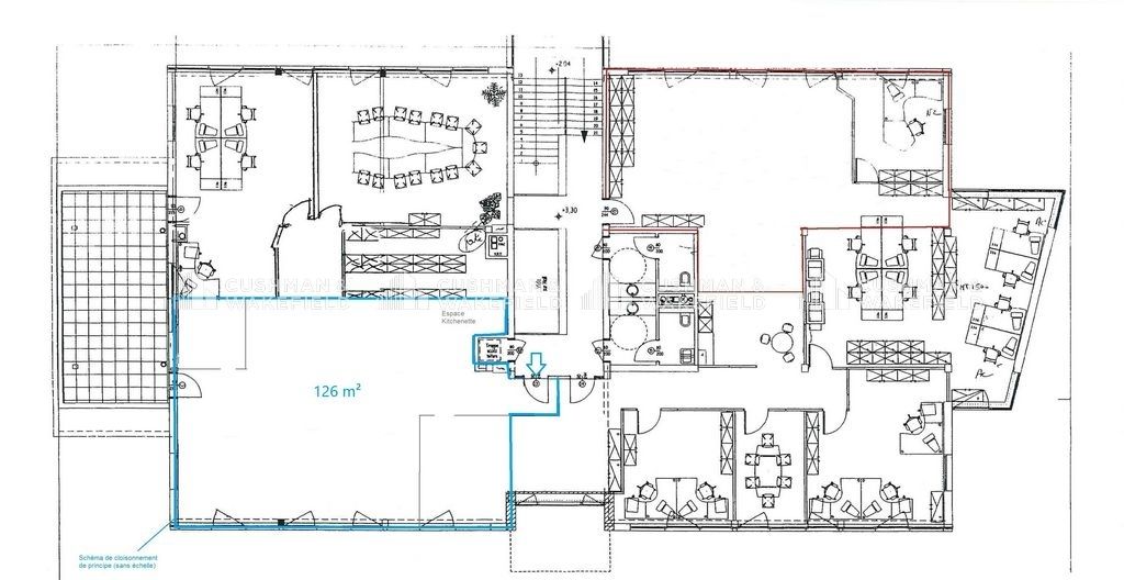 Location bureaux 412 m² divisibles à partir de 126 m²