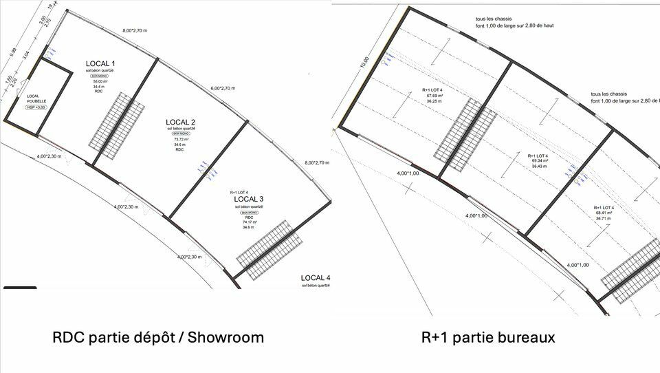 Vente local d''activites 114.5 m² non divisibles