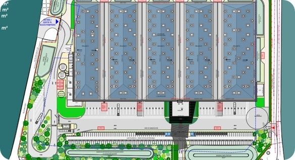 Location entrepôts 30491 m² non divisibles
